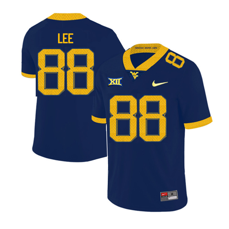 2019 Men #88 Tavis Lee West Virginia Mountaineers College Football Jerseys Sale-Navy